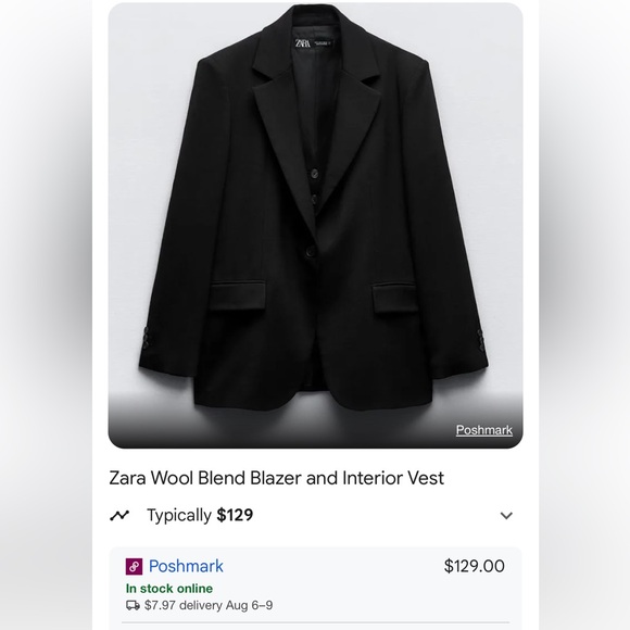 Zara 2 in 1 Jacket with Vest size XS NWT Black - Picture 3 of 8